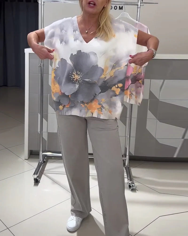 V-Neck Short-Sleeved Top