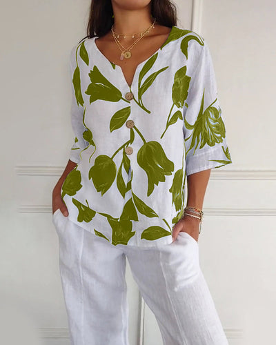 Relaxed Fit Floral Cotton Top