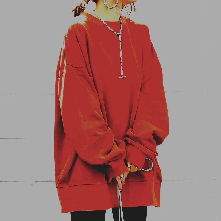 Oversized Round Neck Sweatshirt for Women